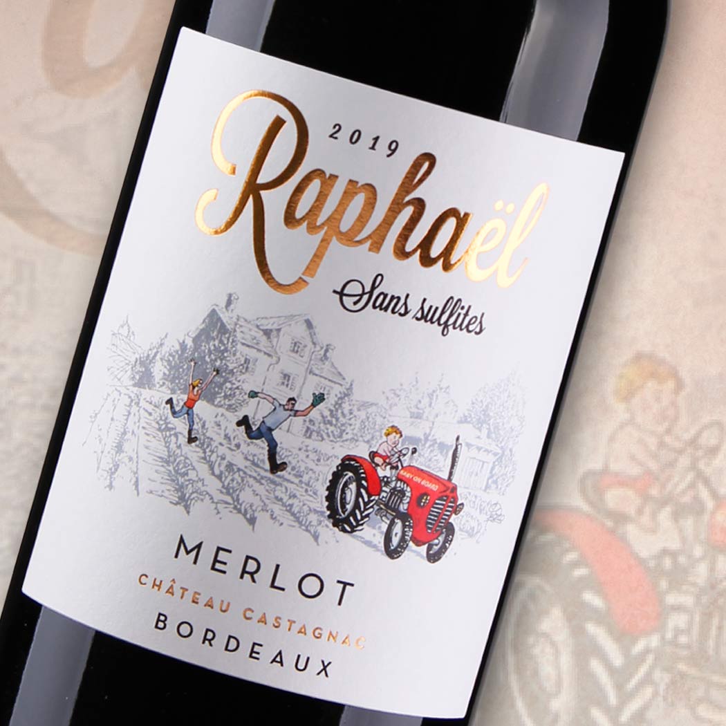 Château Castagnac Raphaël Merlot Sans Sulfites - Sulfitarm Bordeaux AOC 2019