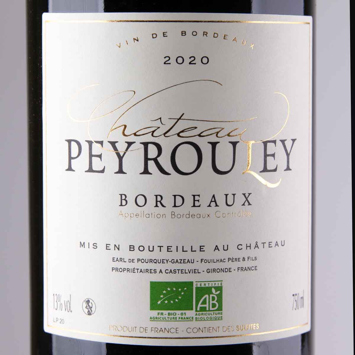Château Peyrouley Bordeaux Bio Rouge AOC 2020