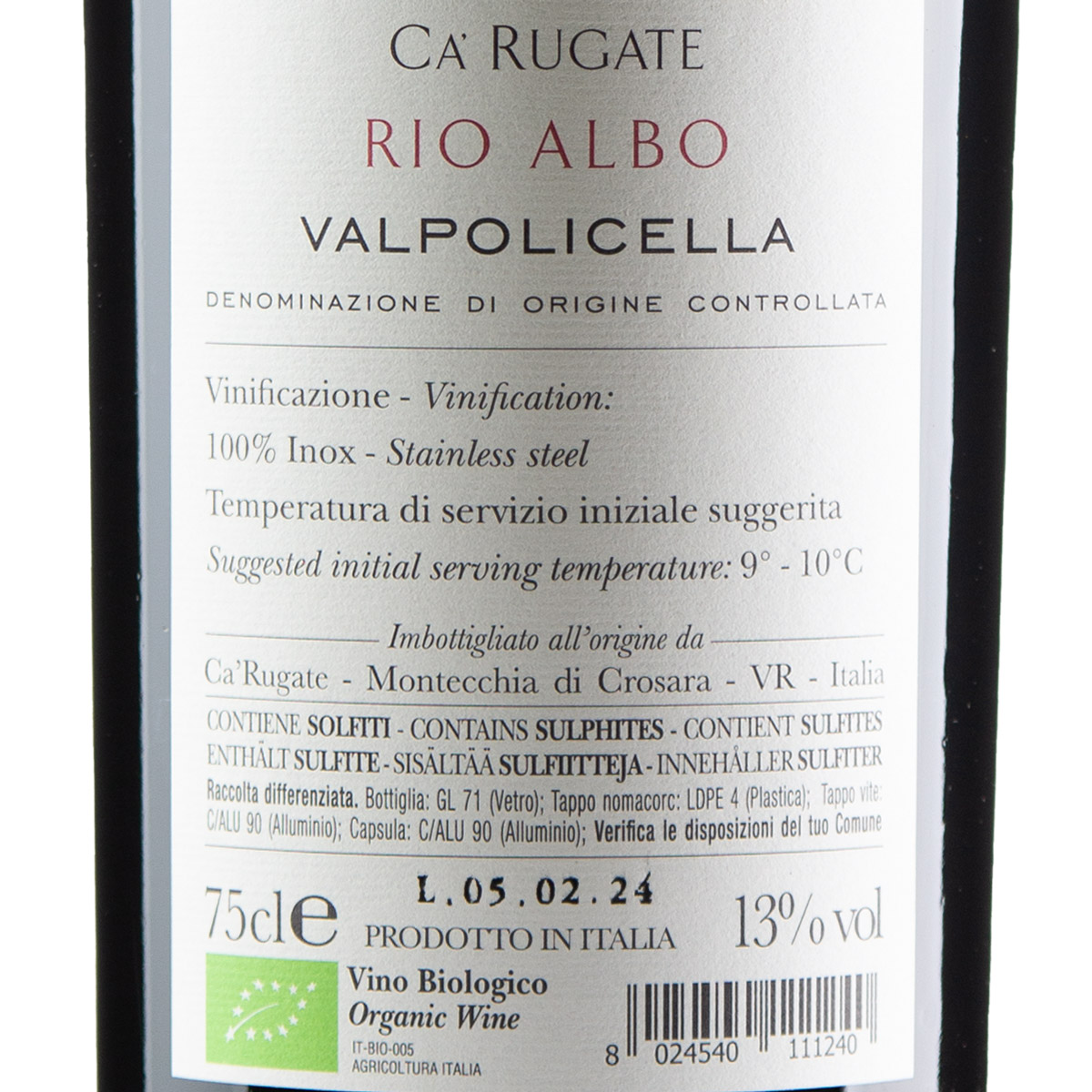 Ca’ Rugate Valpolicella Rio Albo DOC