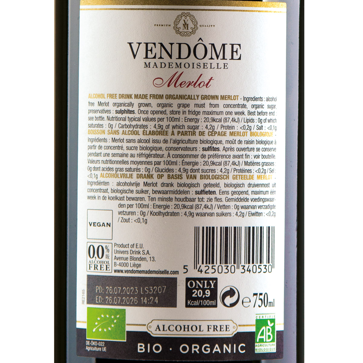 Vendôme Mademoiselle Merlot, alkoholfrei