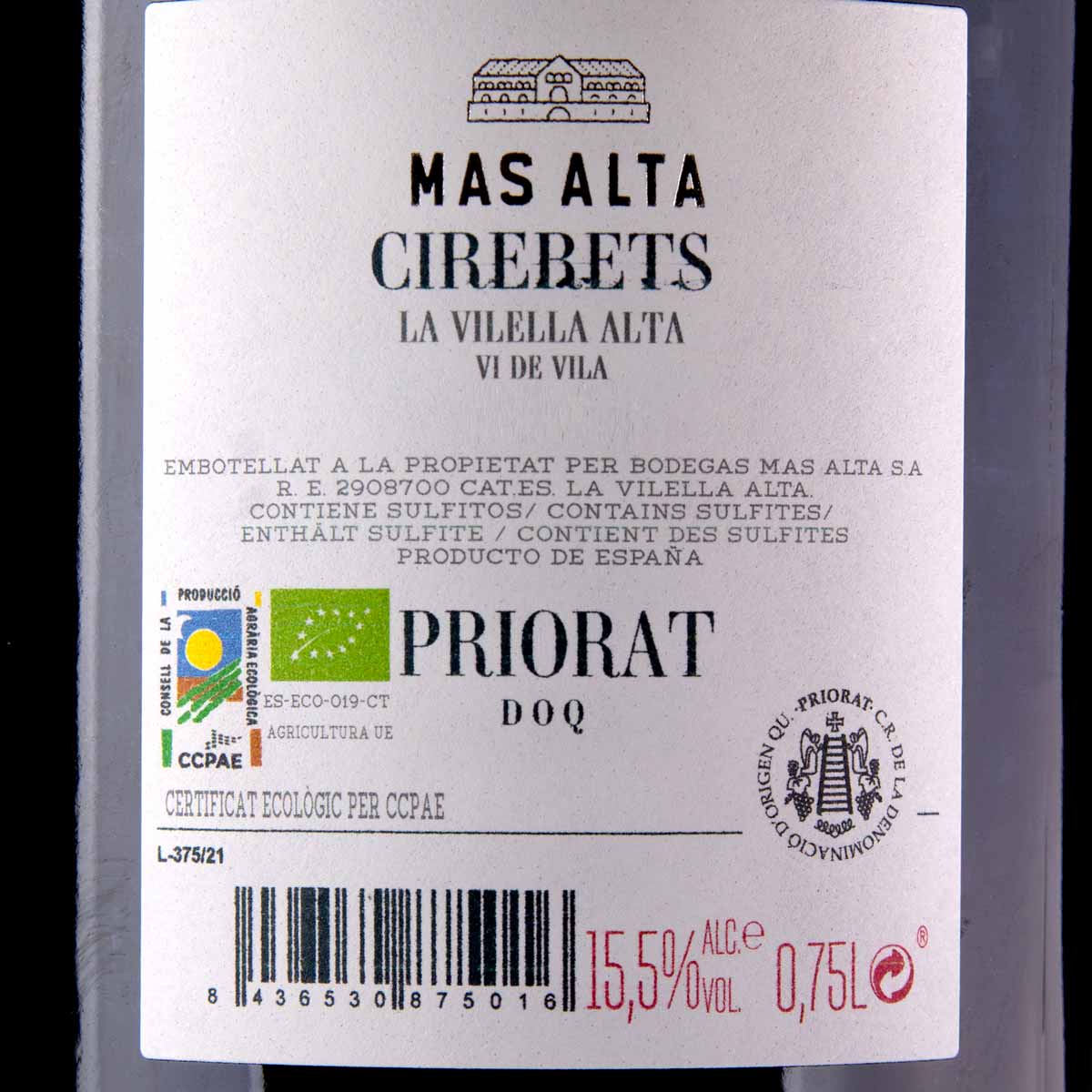 Bodegas Mas Alta Cirerets Priorat DOQ