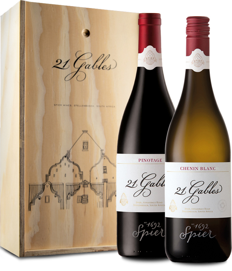 Spier 21 Gables Geschenkset in Holzkiste „Typisch Südafrika"